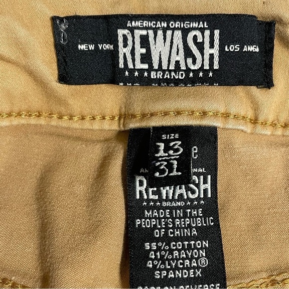 NEW Rewash High Rise Mustard Yellow Skinny Jeans Size 31 - Picture 5 of 6